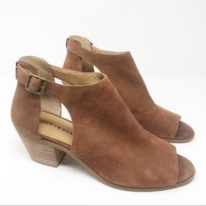 Lucky Brand Barimo Cut Out Bootie Brown Boot Shoe